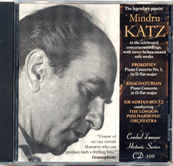 Cembal d'amour Cd 109, Mindru Katz, Pianist